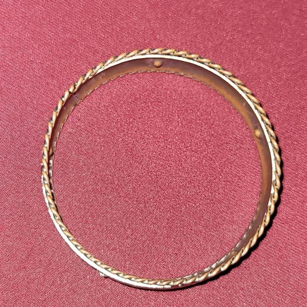 Vintage Textured Silver Diamond Bangle